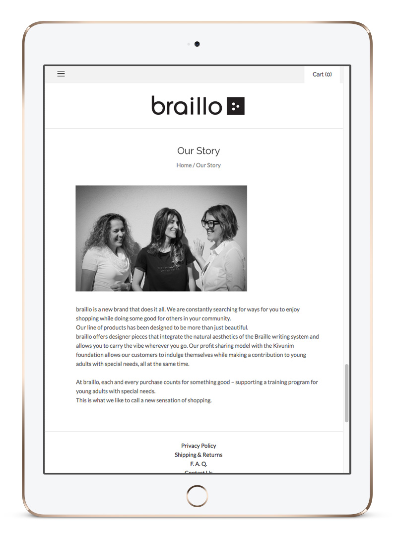 Braillo website mobile